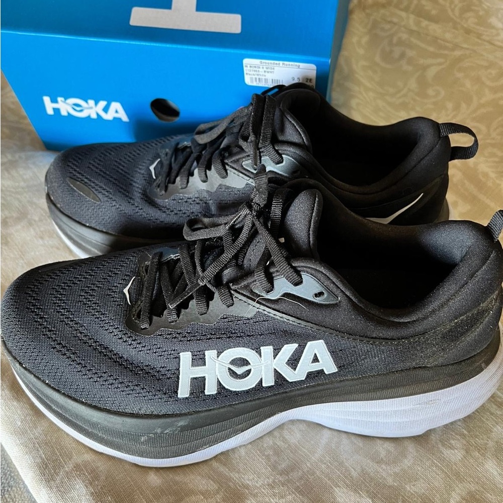Hoka Bondi 8 Running Sneakers - Men’s Size 9.5 & 2E Wide Width